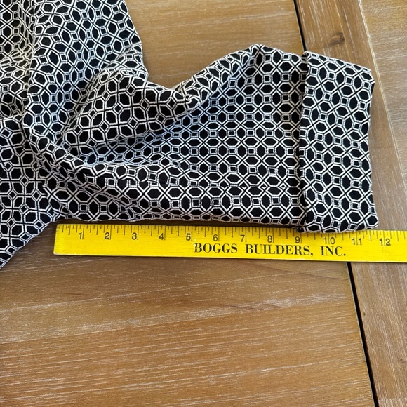 Anne Klein Black and White Geometric Pea Coat - Picture 13 of 15